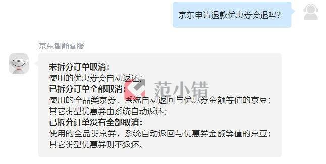 京东退款流程中，已使用的优惠券能否返还？插图