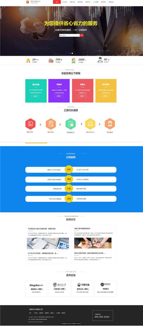 工商注册网站模板_网站模板设置插图