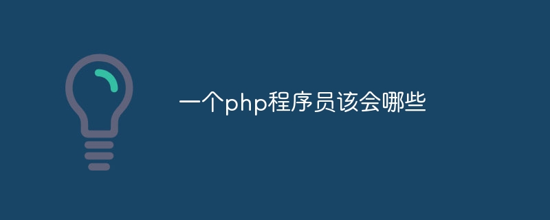 一个php程序员该会哪些插图