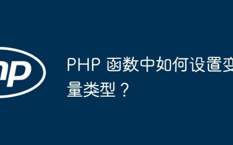 PHP 函数中如何设置变量类型？