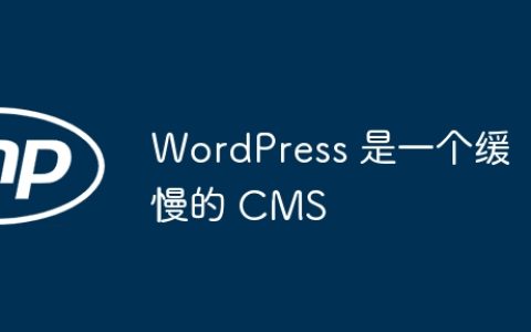 WordPress 是一个缓慢的 CMS