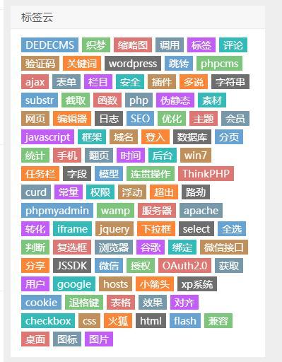 如何在织梦DedeCms上实现Flash彩色标签云效果？插图