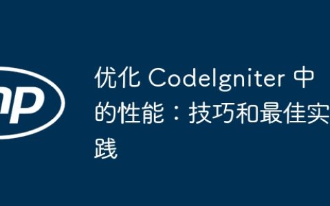 优化 CodeIgniter 中的性能：技巧和最佳实践